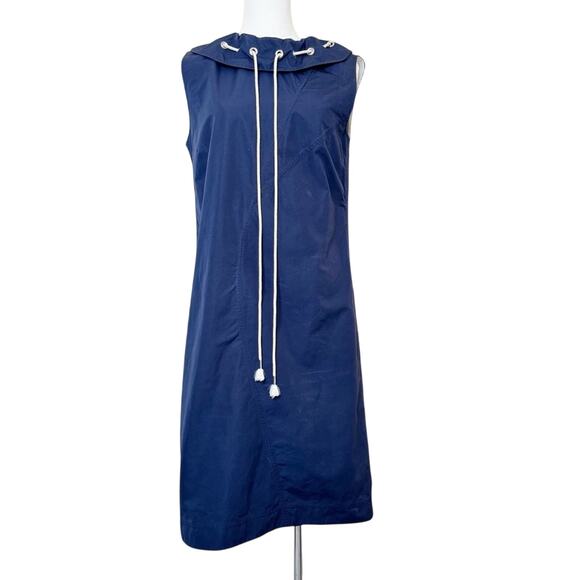 Calvin Klein 205W39NYC Ruffle Neck Poplin Dress Navy Size 4 - Picture 16 of 16